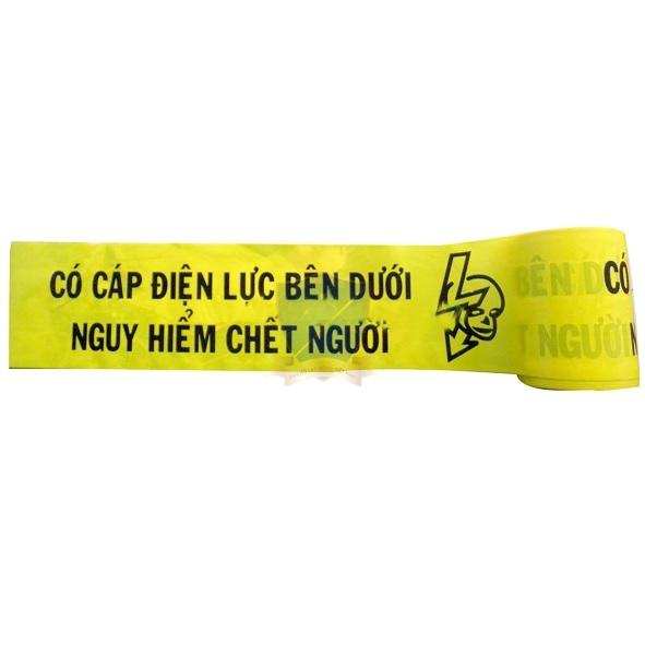 Băng cảnh báo có cáp điện lực phía dưới