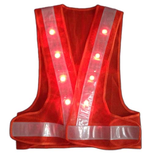 áo phản quang có đèn led màu cam