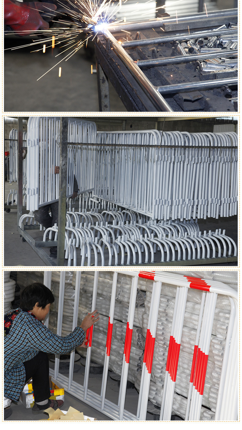 Hàng rào di động thép không gỉ 1mx1m5 màu vàng đen - Ảnh 5