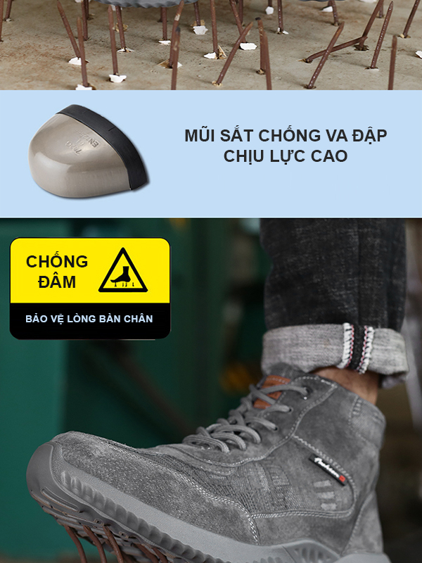 Giày da bảo hộ lao động cao cổ 819 K2 - Ảnh 3
