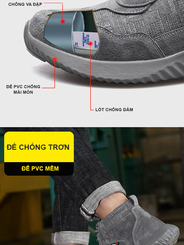 Giày da bảo hộ lao động cao cổ 819 K2 - Ảnh 5