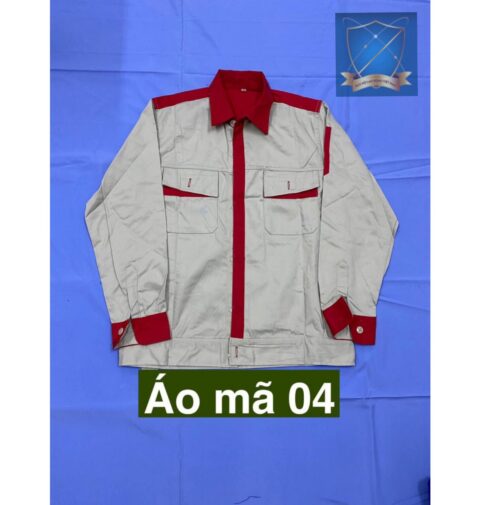 Áo kaki phối màu đỏ