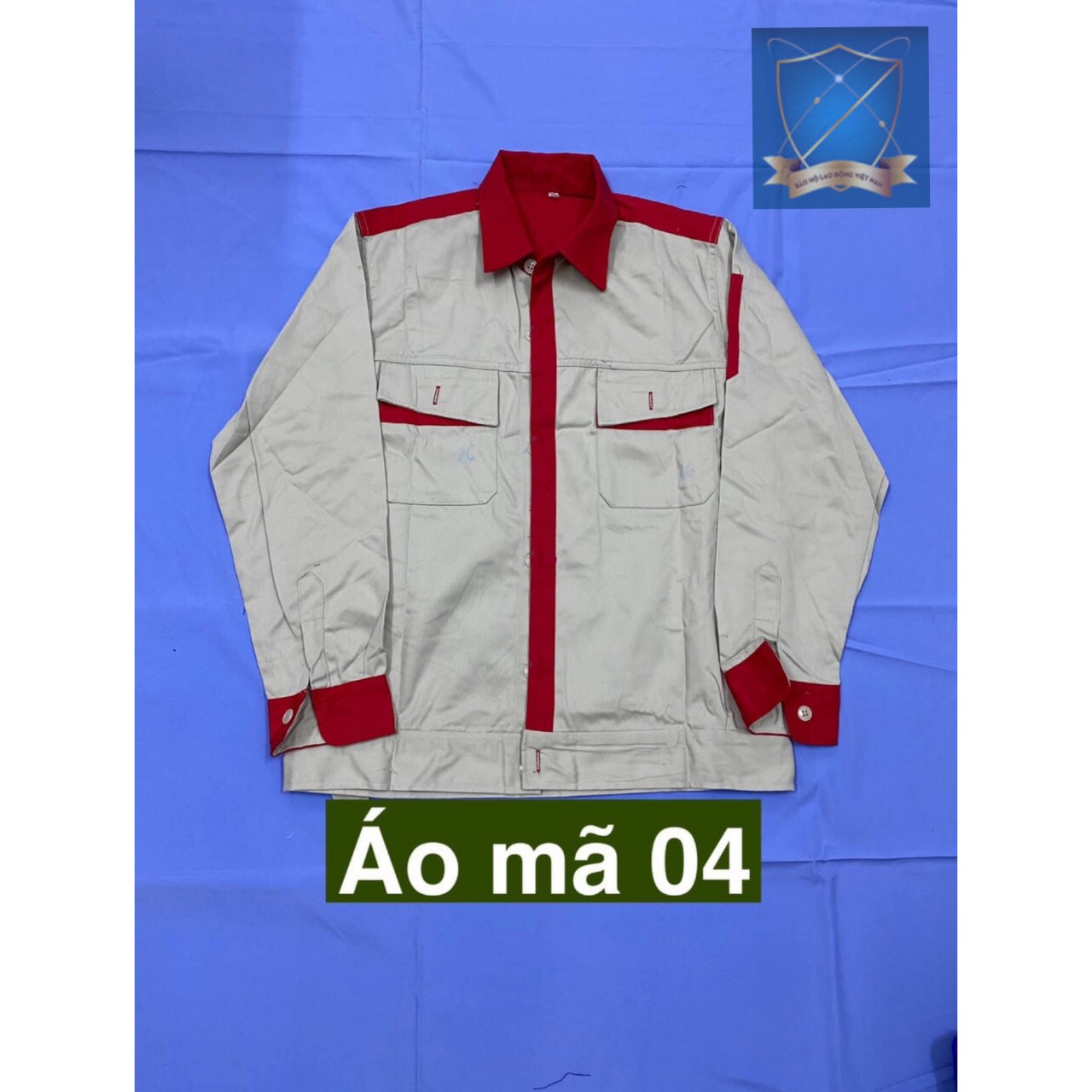 Áo kaki phối màu đỏ