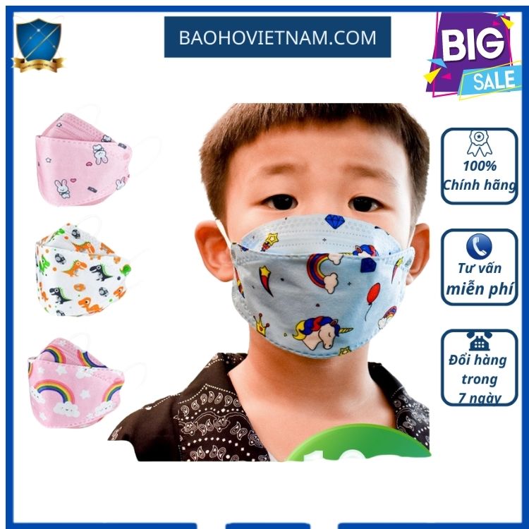 Khẩu trang trẻ em, em bé KF94 Hàn Quốc lọc tới 95% vi khuẩn, 99,9% bụi mịn đạt tiêu chuẩn FFP3 Châu Âu, FDA Hoa Kỳ