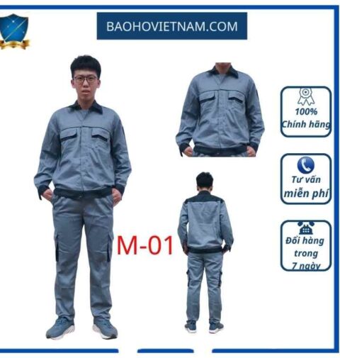 Quần áo vải kaki liên doanh HQ các màu ghi phối viền xanh