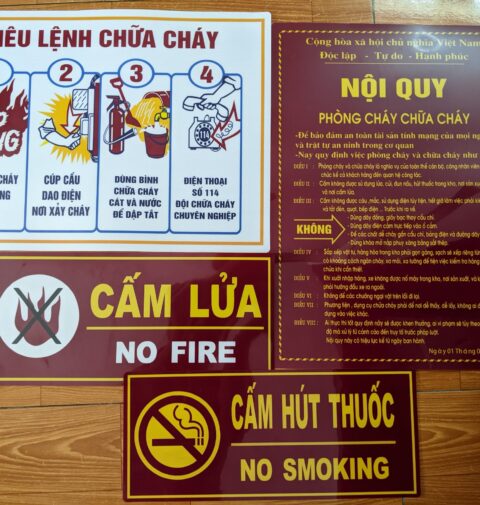 Bộ tiêu lệnh phòng cháy chữa cháy decal cứng loại 1