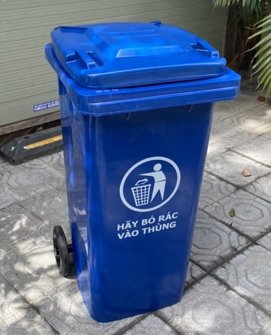 Thùng rác nhựa 120L màu xanh dương