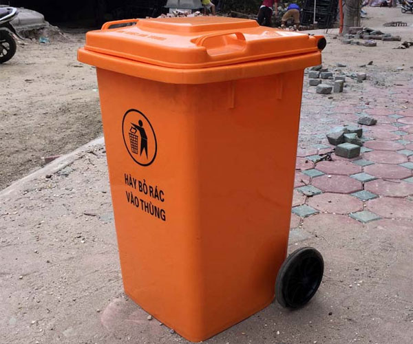 Thùng rác nhựa 240L màu cam