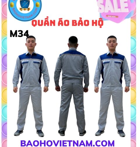 Quần áo bảo hộ lao động vải kaki liên doanh phối màu