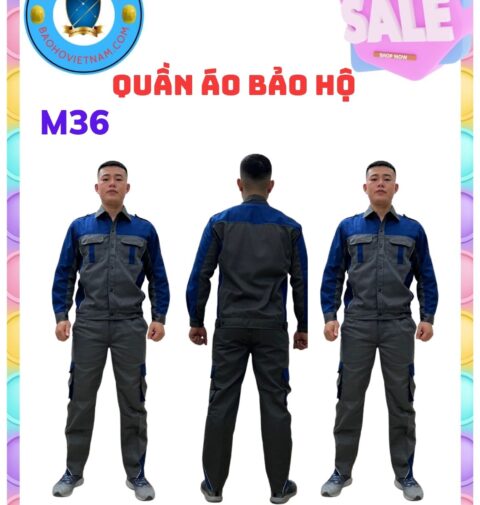 Quần áo bảo hộ lao động vải kaki liên doanh phối màu