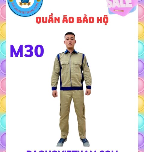 Quần áo bảo hộ lao động vải kaki liên doanh phối màu