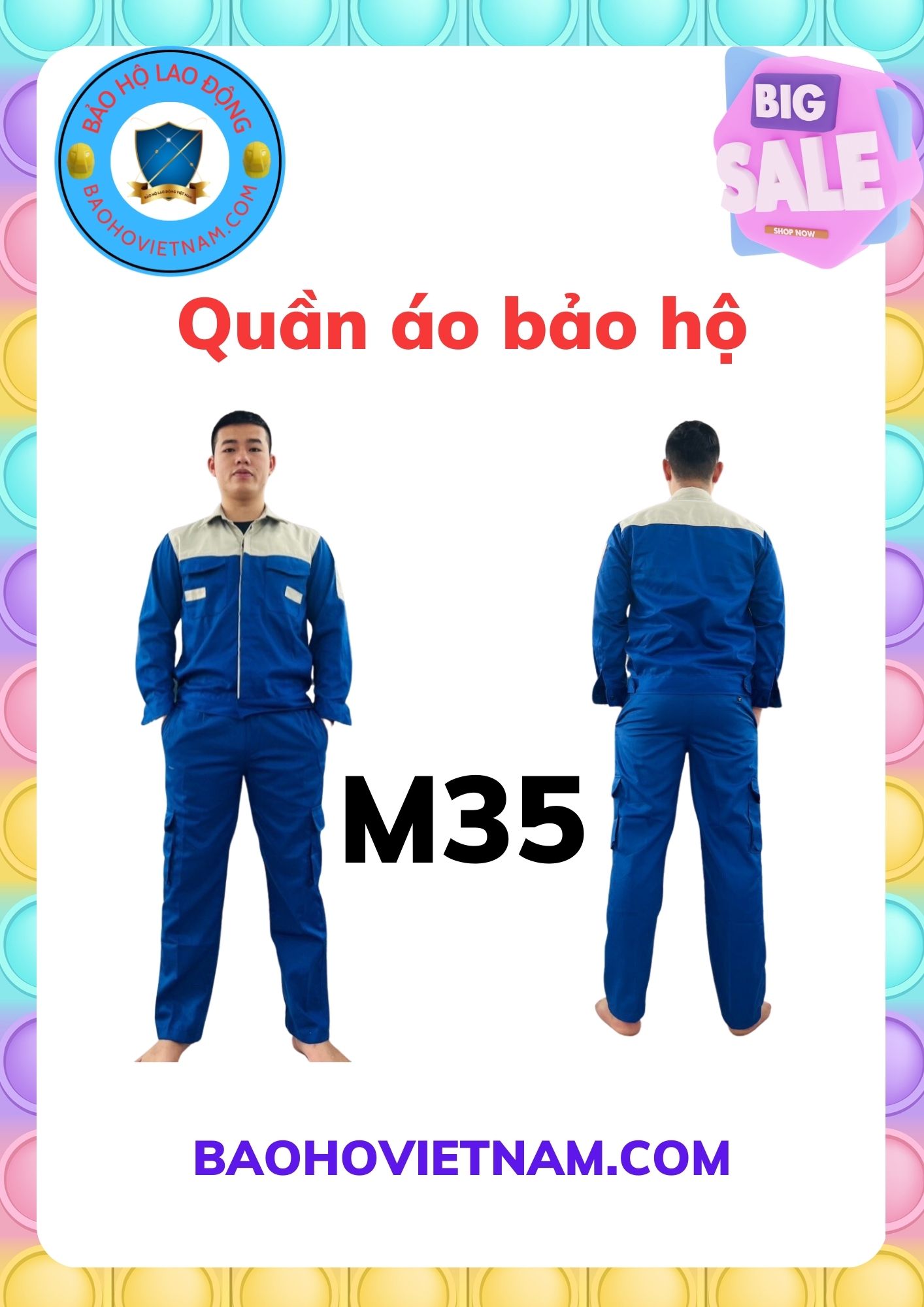 Quần áo bảo hộ lao động vải kaki liên doanh phối màu