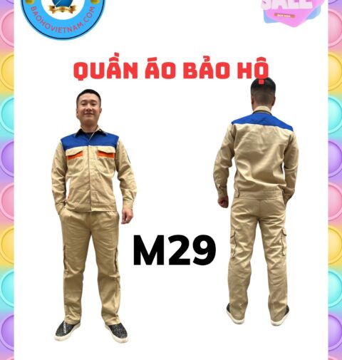 Quần áo bảo hộ lao động vải kaki liên doanh phối màu
