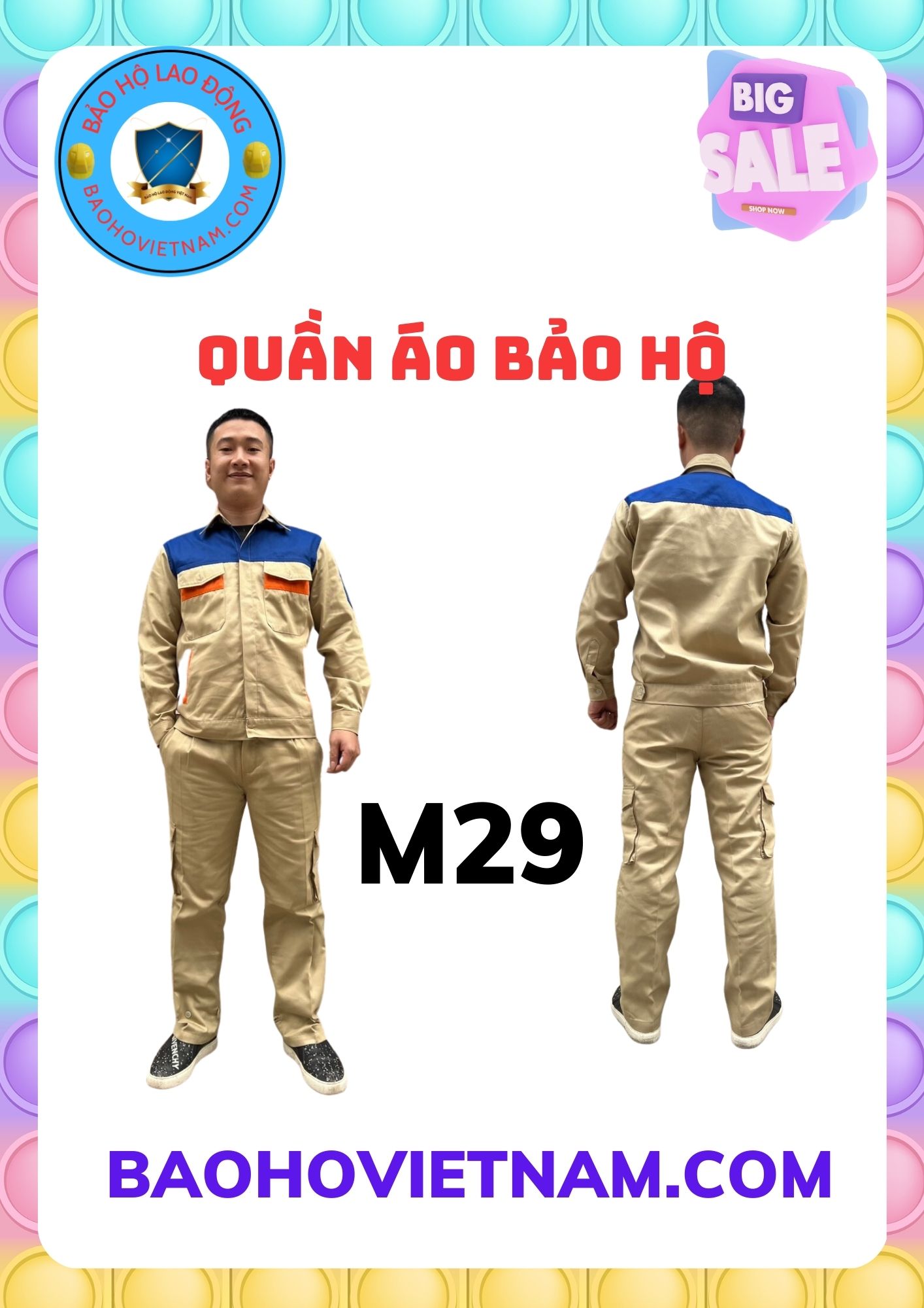 Quần áo bảo hộ lao động vải kaki liên doanh phối màu