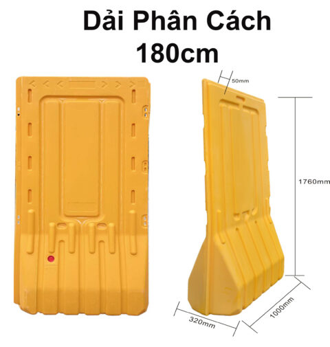 Dải phân cách 180cm di động có độ bền cao, không dễ gãy, không dễ nát, có thể đổ đầy cát hoặc nước, dễ dàng mang theo và tiết kiệm chi phí, có thể sử dụng nhiều lần