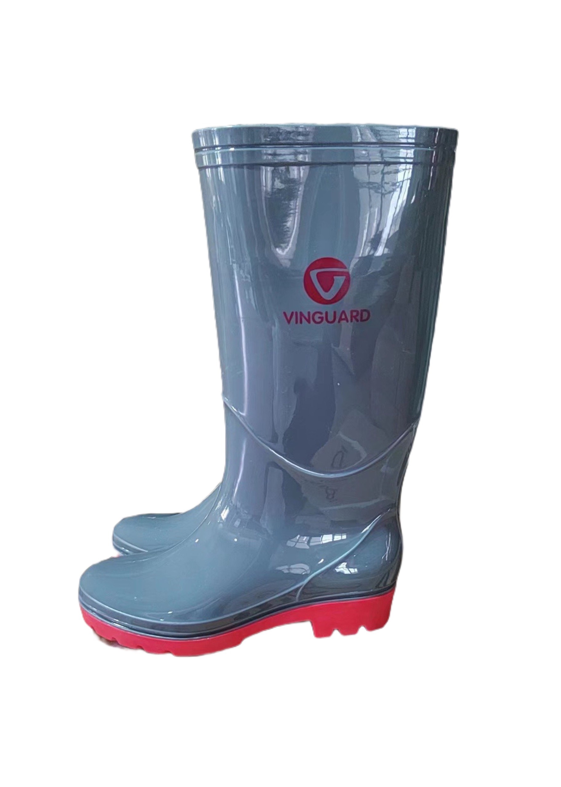 Ủng nhựa cao su pvc màu ghi xám đế đỏ phù hợp với mọi môi trường lao động - Ảnh 4