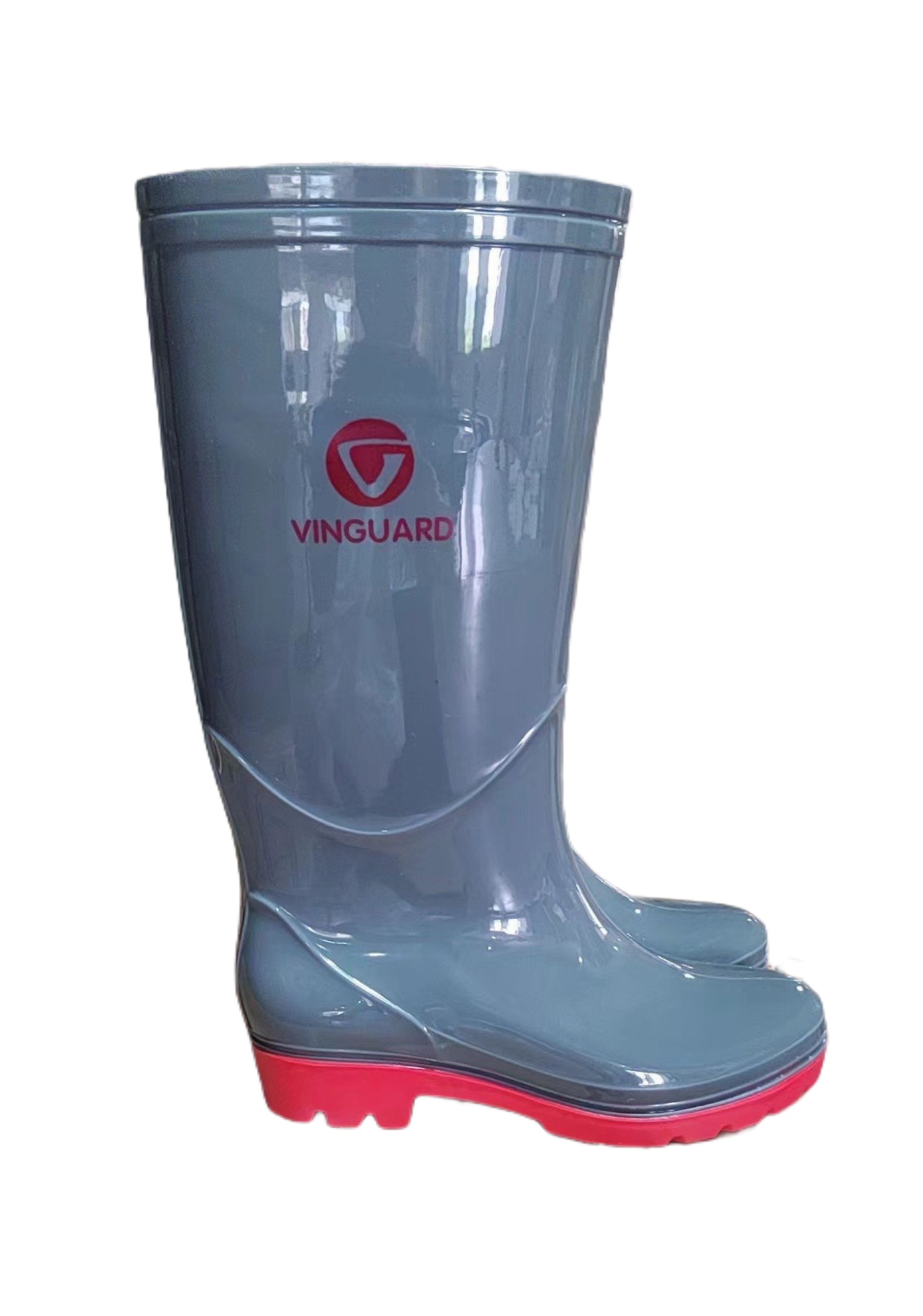 Ủng nhựa cao su pvc màu ghi xám đế đỏ phù hợp với mọi môi trường lao động - Ảnh 5