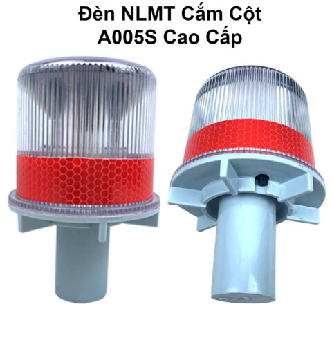 Đèn Cảnh Báo Năng Lượng Mặt Trời Cắm Cột 005SR Cao Cấp có phản quang cảnh báo và gắn vào các cọc tiêu