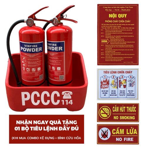 [Combo] Kệ nhựa 2 và bình cứu hỏa Tặng bộ tiêu lệnh nhựa mica không bay màu , an toàn , chịu va đập cực kì tốt