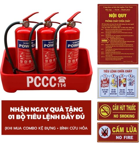 [Mua liền tay] Combo kệ nhựa 3 và bình cứu hỏa TẶNG bộ tiêu lệnh mica không bay màu , an toàn , chịu va đập cực kì tốt