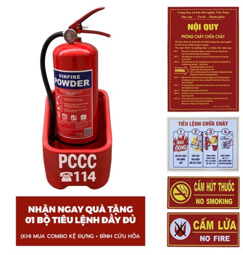 [Combo] Kệ nhựa 1 và bình cứu hỏa Tặng bộ tiêu lệnh nhựa mica không bay màu , an toàn , chịu va đập cực kì tốt