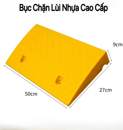 Bậc dốc nhựa kích thước 50*27*9cm bục lên xuống vỉa hè cho xe ô tô, xe máy nhựa đệm cao su tam giác chắc chắn