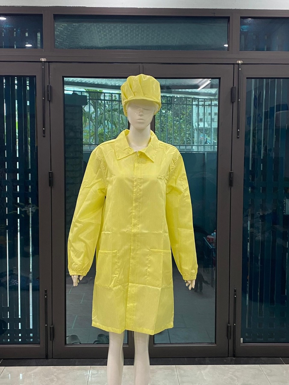 Áo Khoác ESD-Safe Chống Tĩnh Điện Cho Nữ hàng Đẹp Kèm Mũ Combo xịn xịn