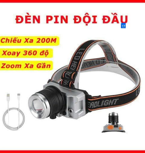 Đèn pin đội đầu 1 bóng độ room xa chiếu góc rộng