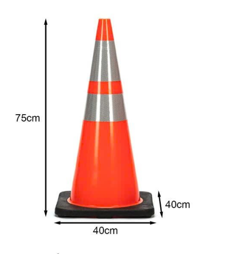 Cọc tiêu giao thông đế cao su cao 75cm