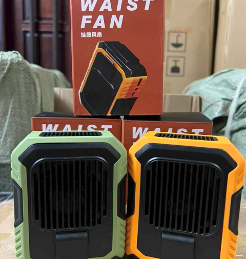 Quạt Đeo Thắt Lưng F49, Quạt Làm Mát Lưng Tích Hợp Đèn Pin Sạc Dự Phòng 4000mAh
