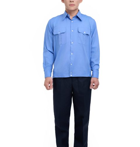 Quần áo bảo vệ dài tay bo đai cao cấp màu xanh