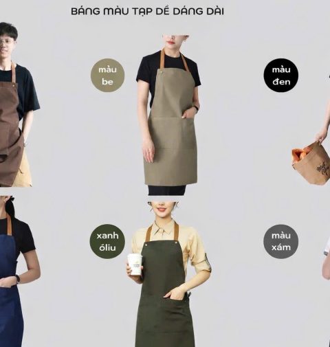 Tạp Dề Đeo Cổ Dáng Dài Basic